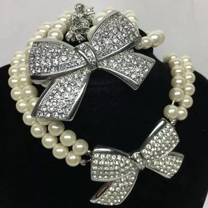 Park Lane, Bow Chic Jewelry Set, Ivory Pearl
